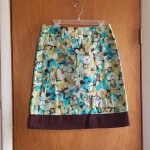 A tropical print skirt by Harve Bernard